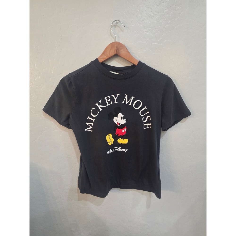 H&M Disney Mickey Mouse Graphic T-Shirt Grey XS Short Sleeve Crew Neck Womans